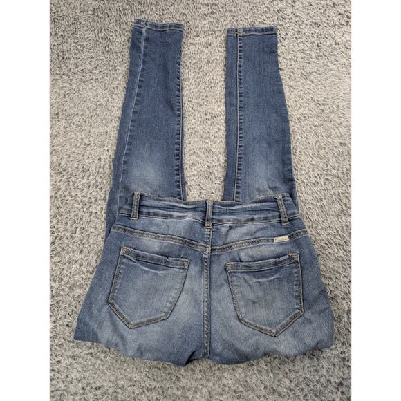 KanCan Jeans Womens 3 Blue Distressed Medium Wash Casual Skinny Stretch Normcore - Picture 1 of 10